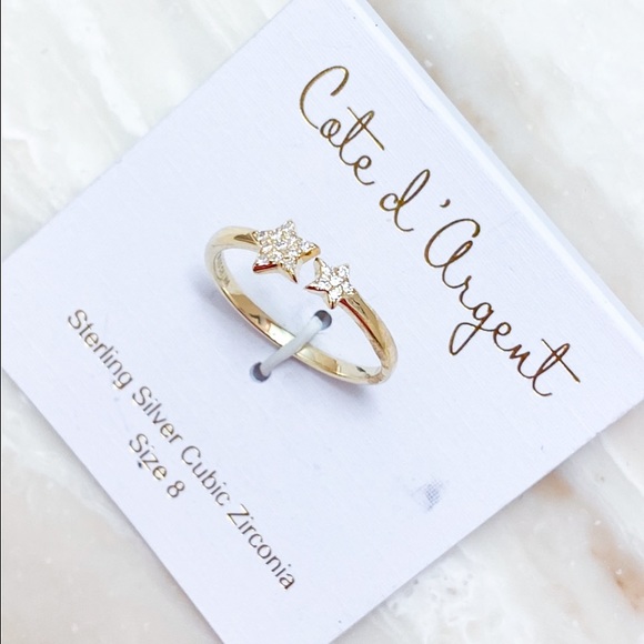Cote D Argent CZ GP 925 Star Ring - Picture 2 of 4